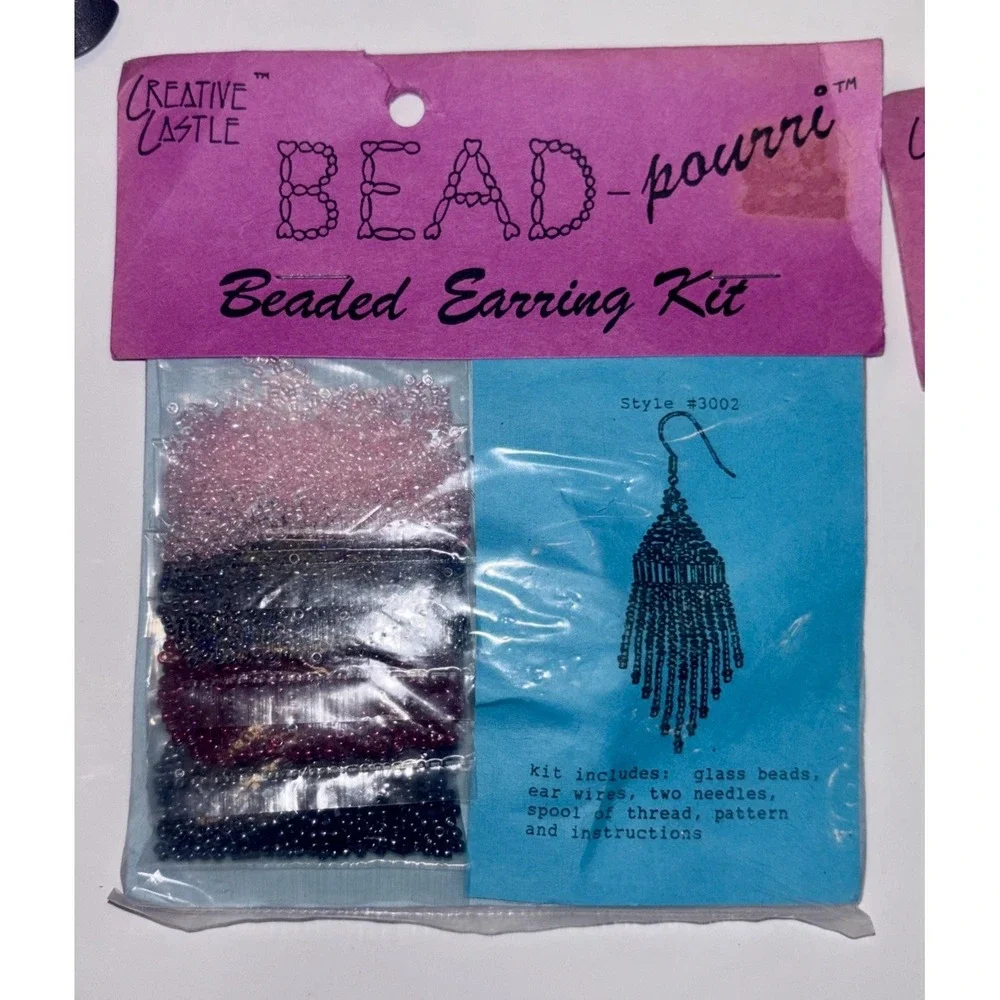 Vintage Earring Making Kits Creative Castle Bead-pourri Beaded Sealed Lot Of  3